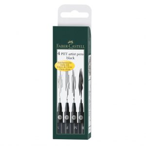 Faber-Castell Тънкописец Pitt Artist Pen черен, 4 броя (S, F, M, B)
